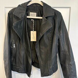 Universal Thread Women's Moto Jacket, Black, Faux Leather